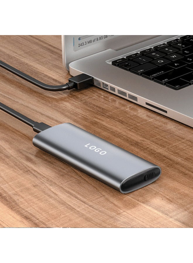 M.2 Mobile Hard Disk Box NGFF To USB3.1 Tool-free Aluminum Alloy SSD Solid Sata Hard Disk Box Type-C-Color:M1-Dual Protocol Gray