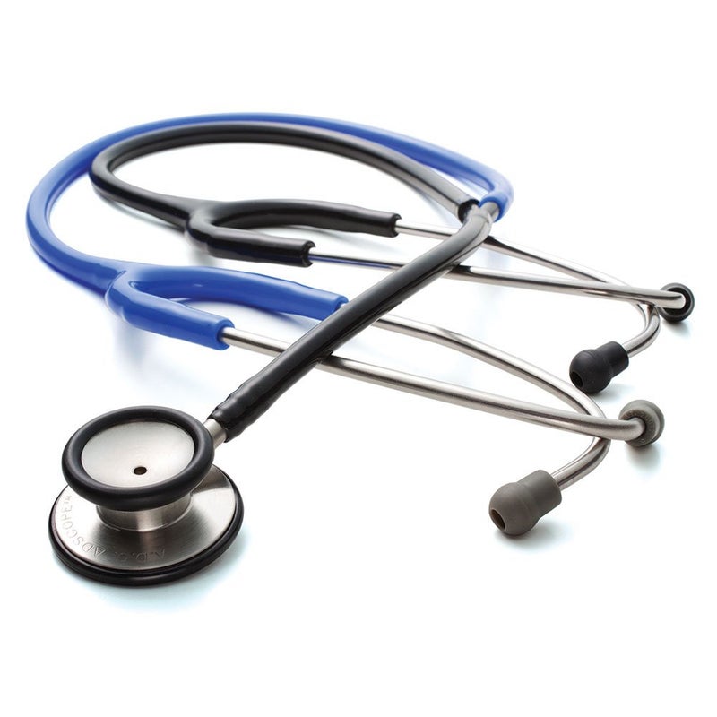 ADC ستيثوسكوب تعليم ADC Adscope 613 مع تقنية AFD القابلة للتعديل، يشمل سماعة الطالب والمدرس، أسود وأزرق ملكي - Image 1