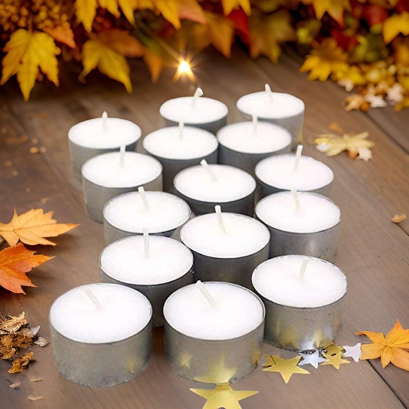Ein Sof Tea Lights Candles Set of 30 Pcs – 9 Hours Burning Time Tealight for Home Décor, Jumbo Size White T Light Items for Diwali Decoration, Unscented Natural Wax Long Lasting Candle - Image 1