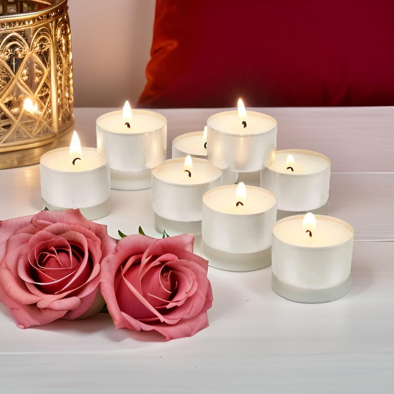 Ein Sof Tea Lights Candles Set of 30 Pcs – 9 Hours Burning Time Tealight for Home Décor, Jumbo Size White T Light Items for Diwali Decoration, Unscented Natural Wax Long Lasting Candle - Image 3