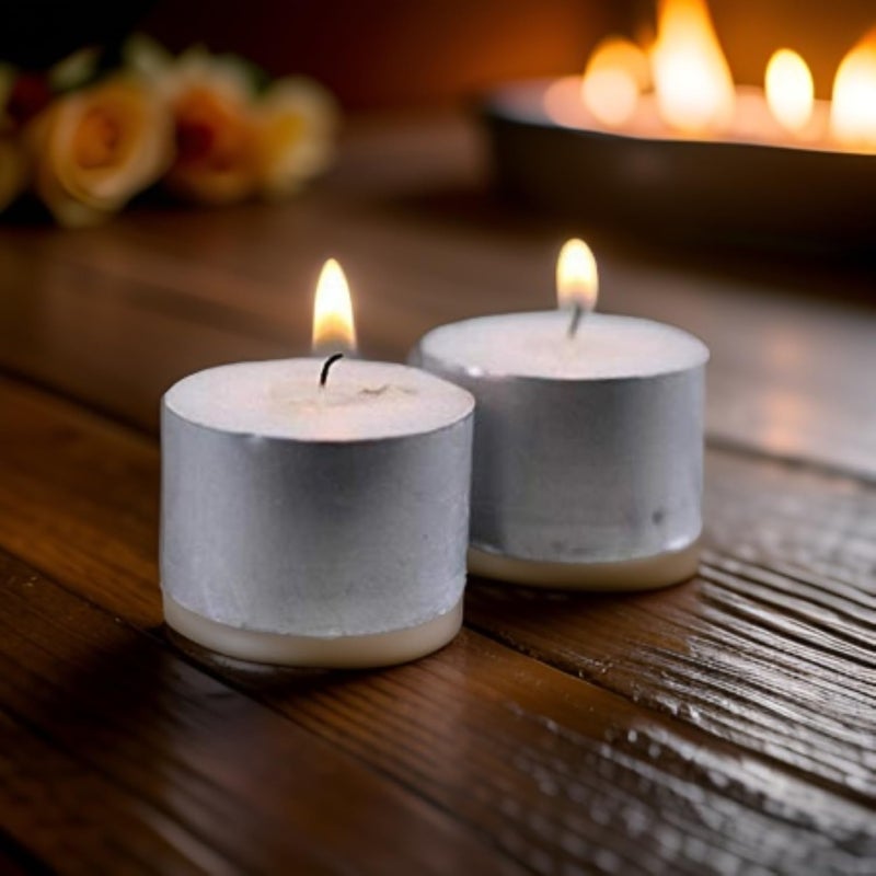 Ein Sof Tea Lights Candles Set of 30 Pcs – 9 Hours Burning Time Tealight for Home Décor, Jumbo Size White T Light Items for Diwali Decoration, Unscented Natural Wax Long Lasting Candle - Image 5