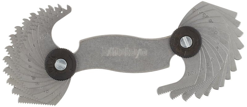 Mitutoyo 188-153 Screw Pitch Gage with 28 Leaves, Measuring Thread Pitch from 0.25mm to 2.5mm