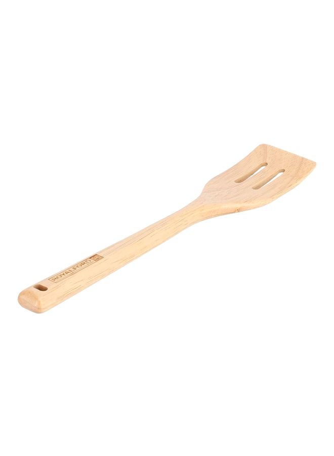 Royalford Rubber Wood Slotted Turner 30x6cm - Image 2