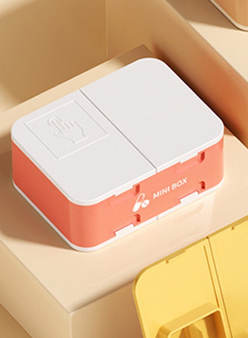 lebonaer Pill Organizer Airtight Pill Box with dispenser Large Pill Dispenser Home Travel Supplement Holder Portable Vitamin Sorter Jumbo Size 8 Compartment Airtight Vitamin Container Daily Medicine (Red&White) - Image 3