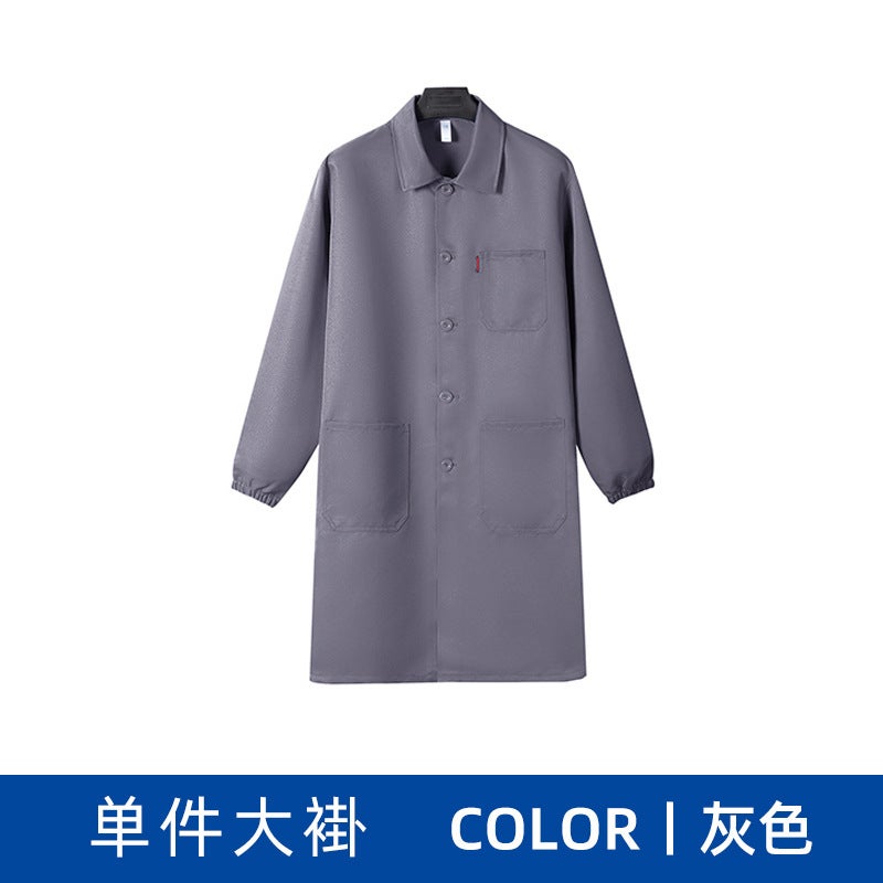 Long-sleeved blue coat overalls mens spring and autumn overalls carrying auto repair logistics wear-resistant dustproof long-sleeved labor protection clothing customization Female-grey coat