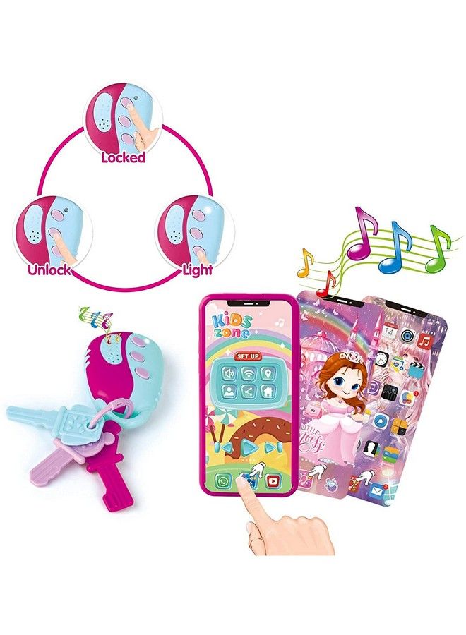 WenToyce Pretend My First Purse Princess Set For Girls, Fashion Stylish Handbag With Pretend Play Beauty Makeup Accessories, Smart Phone, Watches, Glasses, Keys, Petty Cards For Little Kid, 17 Pcs  - Image 3