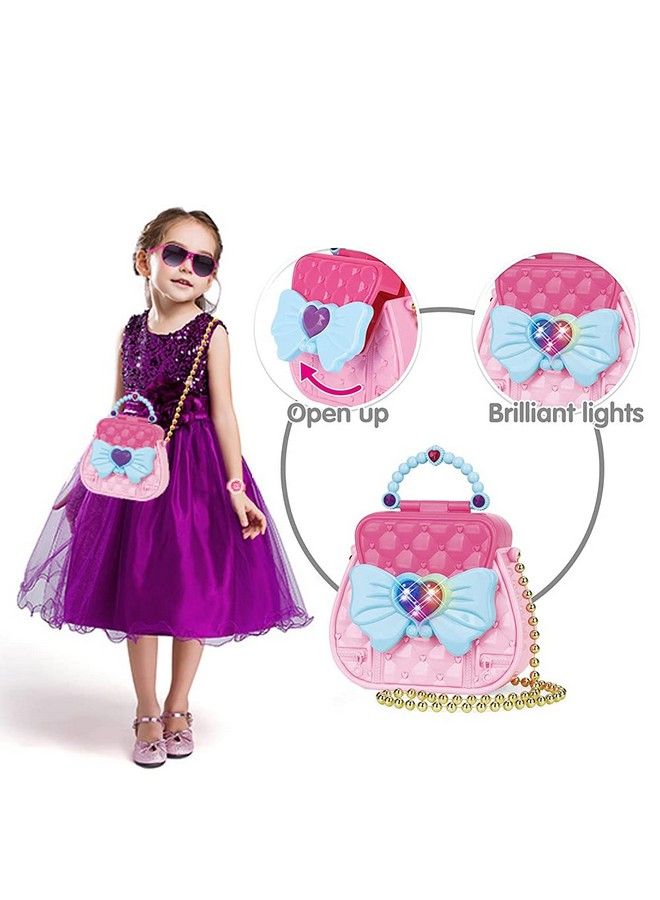 WenToyce Pretend My First Purse Princess Set For Girls, Fashion Stylish Handbag With Pretend Play Beauty Makeup Accessories, Smart Phone, Watches, Glasses, Keys, Petty Cards For Little Kid, 17 Pcs  - Image 4