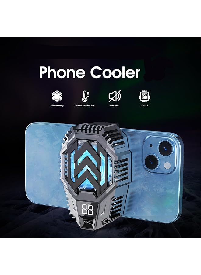 Excefore Phone Cooler With Temperature Display - Advanced Cooling Technology, Twin Turbine Cooling, Ultra Silent, Compatible With 2.67-3.46 Inch Smartphones, Cell Phone Radiator For Gaming, Live Streaming - Image 2
