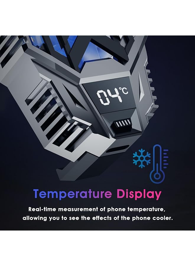 Excefore Phone Cooler With Temperature Display - Advanced Cooling Technology, Twin Turbine Cooling, Ultra Silent, Compatible With 2.67-3.46 Inch Smartphones, Cell Phone Radiator For Gaming, Live Streaming - Image 5
