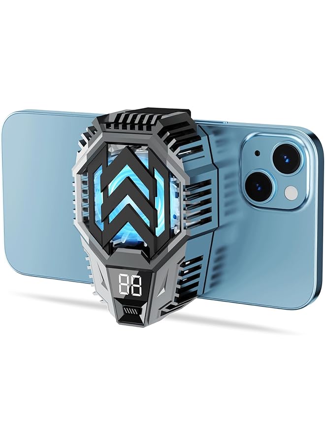 Excefore Phone Cooler With Temperature Display - Advanced Cooling Technology, Twin Turbine Cooling, Ultra Silent, Compatible With 2.67-3.46 Inch Smartphones, Cell Phone Radiator For Gaming, Live Streaming - Image 1