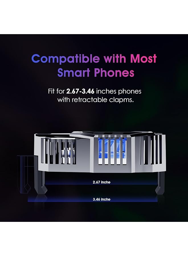 Excefore Phone Cooler With Temperature Display - Advanced Cooling Technology, Twin Turbine Cooling, Ultra Silent, Compatible With 2.67-3.46 Inch Smartphones, Cell Phone Radiator For Gaming, Live Streaming - Image 4