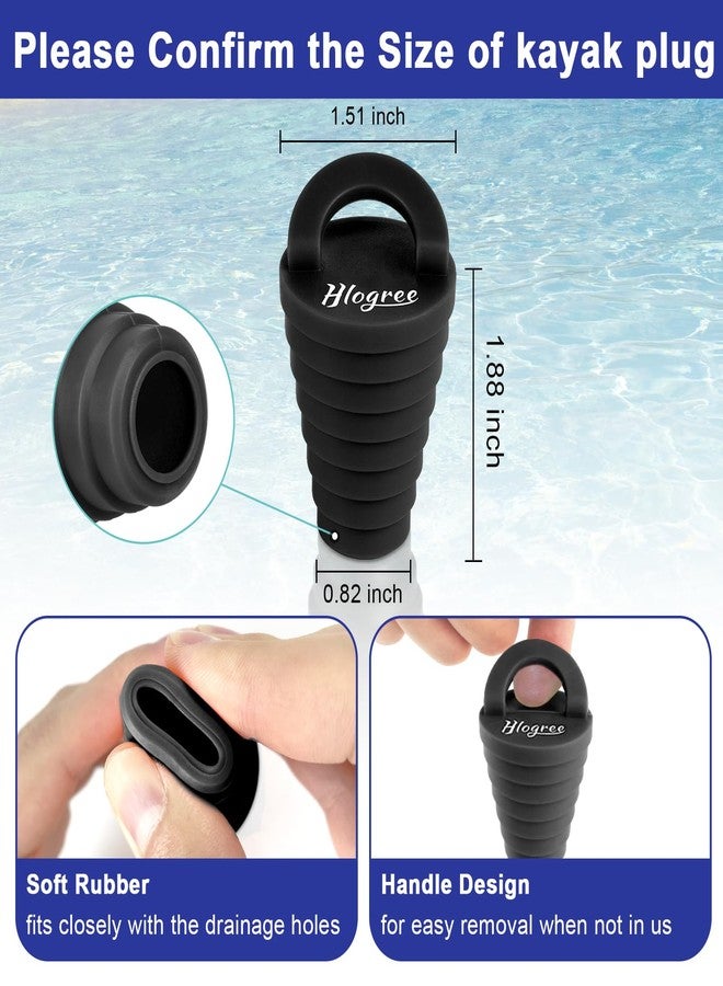 HLOGREE 12 Pack Universal Kayak Scupper Plugs, Rubber Drain Plugs, Kayak Hole Stoppers for Kayaks Canoes Fishing Boats, Waterproof Leak Proof Kayak Accessories with Pull Ring - Image 4