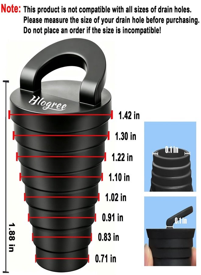 HLOGREE 12 Pack Universal Kayak Scupper Plugs, Rubber Drain Plugs, Kayak Hole Stoppers for Kayaks Canoes Fishing Boats, Waterproof Leak Proof Kayak Accessories with Pull Ring - Image 2