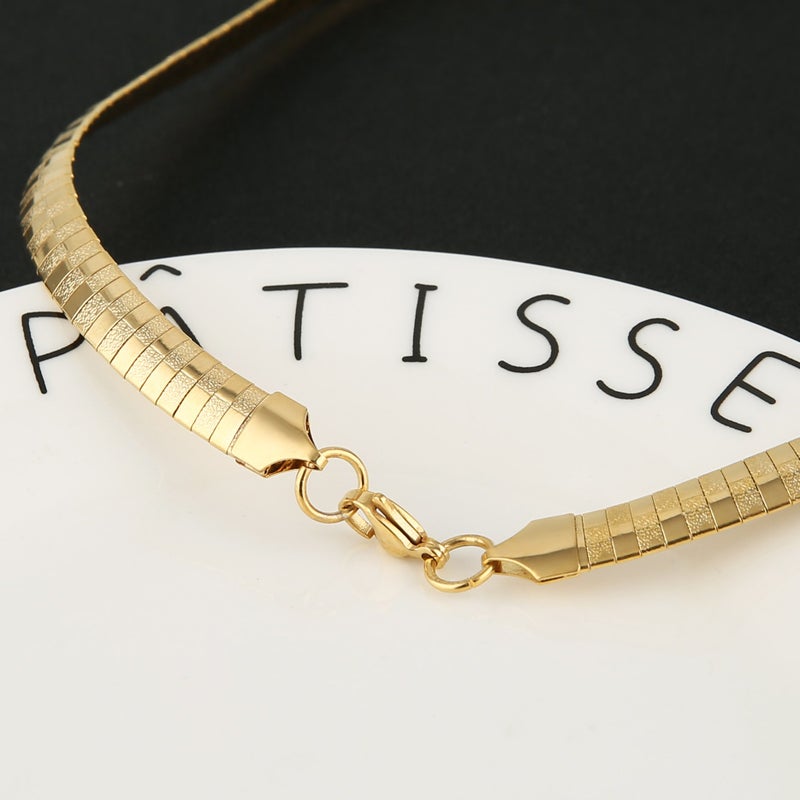 HZMAN Stainless Steel Omega Chain 8mm Solid 18 inch Necklace and 8.5 inch Bracelet Set - Image 4