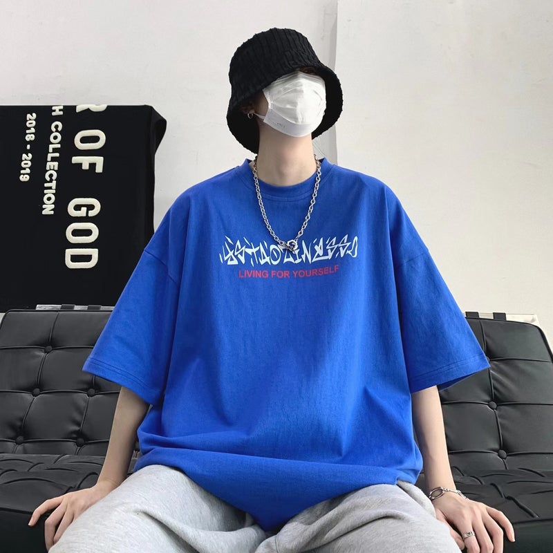 American High Street Short Sleeve T-Shirt Men'S Summer Heavy Fashion Brand Trendy T-Shirt Ins All-Match Niche Boys Sports Half Sleeve - Image 4