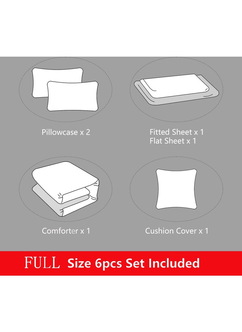 ROWADALO ROWADALO 6 Pieces Gamer Bedding Set for Boys Gaming Comforter Full Size  Game Controller Comforter for Teen 3D Gamepad Microfiber 6 Piece Bed in A Bag Kids Bedding Sets with Sheets DJT H5030 Full  - Image 5