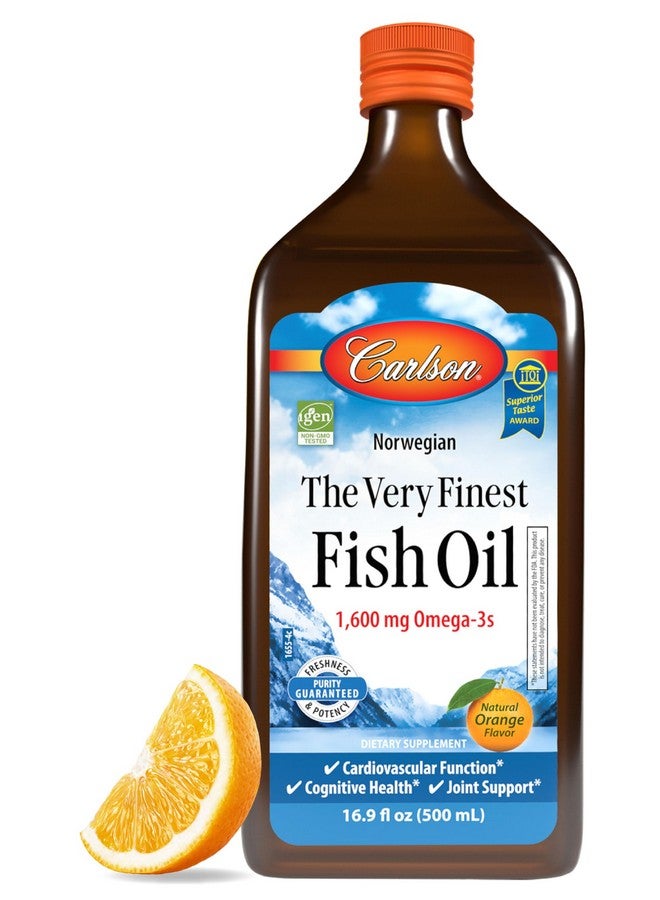 كارلسون - أجود أنواع زيت السمك، 1600 ملغ من أحماض أوميغا 3 الدهنية، مكمل غذائي سائل لزيت السمك، زيت سمك نرويجي، مُصطاد من البرية، زيت سمك سائل من مصادر مستدامة، برتقالي، 16.9 أونصة سائلة - Image 1