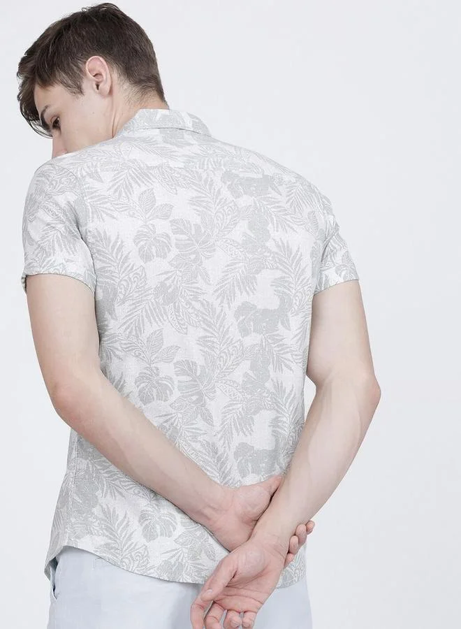 The Indian Garage Co  Men Slim Fit Tropical Print Shirt for Men | Best Price UAE