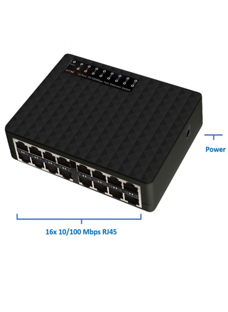 airlive - plug-and-play unmanaged Fast Ethernet switch , Live-16E switch is equipped with 16 x 10/100Mbps RJ45 ports - Image 1