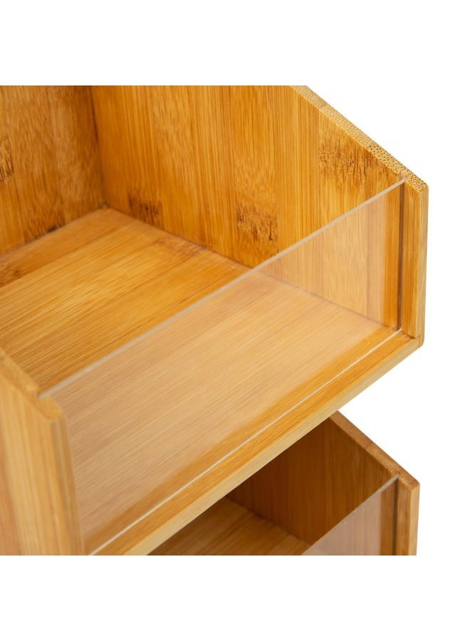 Mind Reader Coffee Condiment Station, Countertop Organizer, Coffee Bar, Rayon from Bamboo, 6.5"L x 6.5"W x 15"H, Brown - Image 4