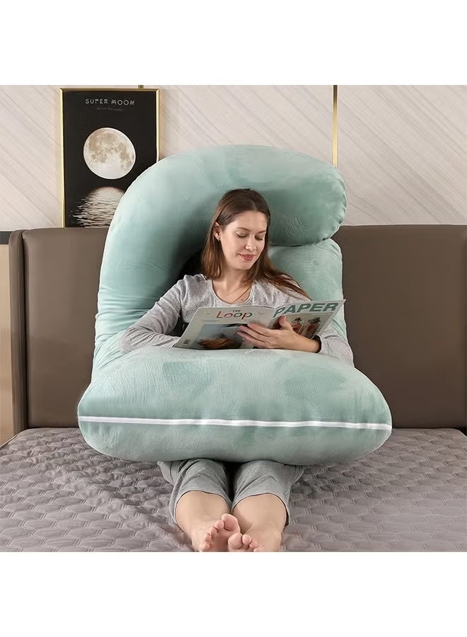 Arabest Pregnancy Pillow C Shaped Full Body Pillow with Velvet Cover Green Maternity Pillow for Pregnant Women,69 inch Full Body Pillows （Green） - Image 5