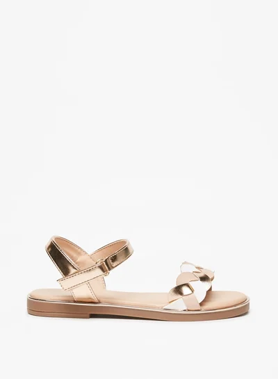 Flora Bella Girls Strappy Sandals with Hook and Loop Closure