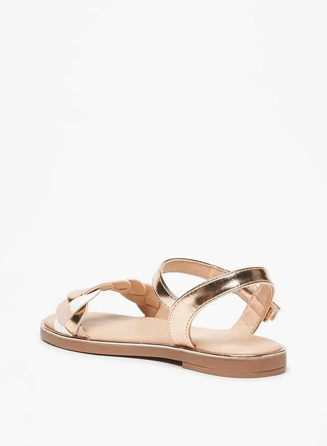 فلورا بيلا Girls Strappy Sandals with Hook and Loop Closure