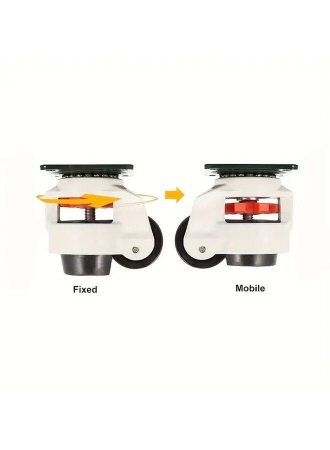 4Pcs Heavy Duty Swivel Casters 220 46LB Load Capacity Nylon Wheels Aluminum Alloy - Image 4