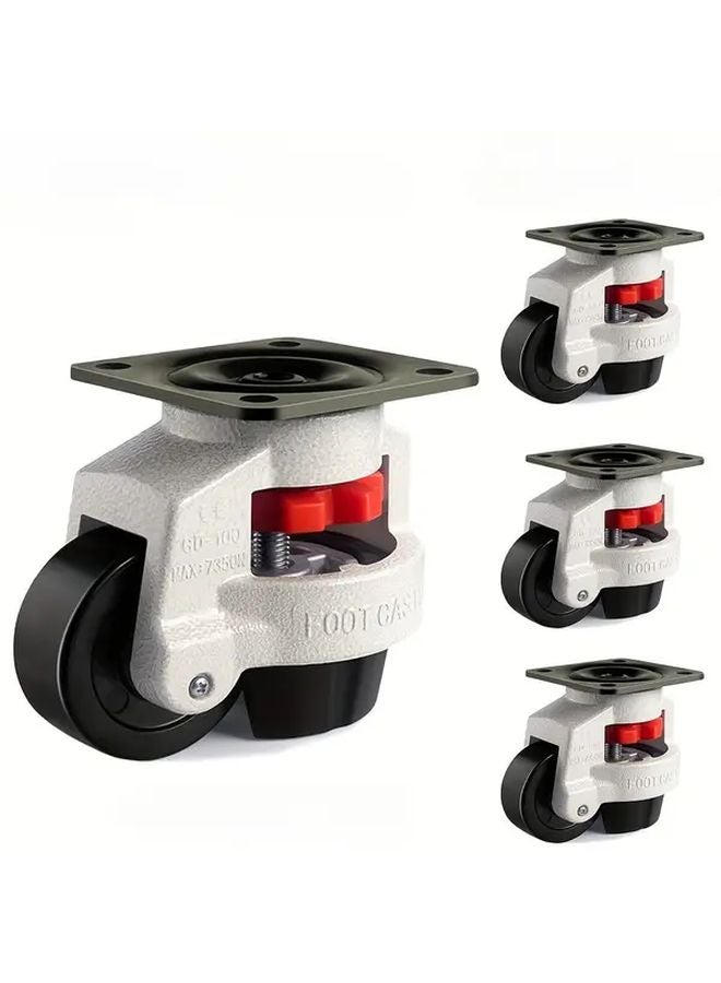4Pcs Heavy Duty Swivel Casters 220 46LB Load Capacity Nylon Wheels Aluminum Alloy - Image 2