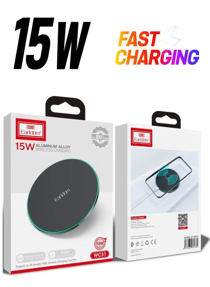 Earldom ET-WC31 15W Wireless Charging Pad – Fast & Efficient Charging Solution - Image 2