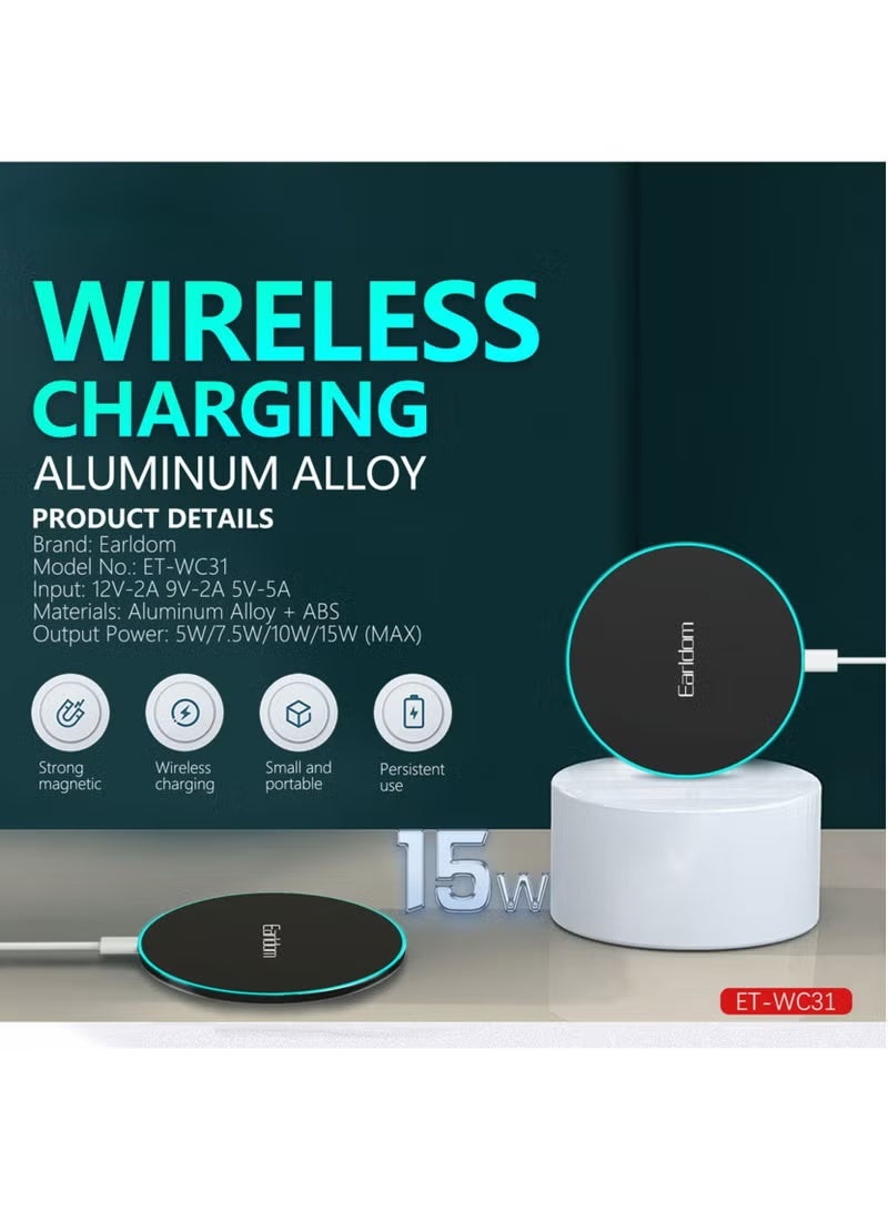 Earldom ET-WC31 15W Wireless Charging Pad – Fast & Efficient Charging Solution - Image 5