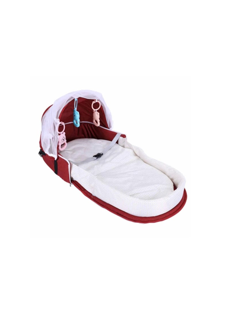 Baby Carry Coat Portable Foldable Bedside Sleeper Newborn Infant Travel Bed Carrycoat For 0-12 Months Red