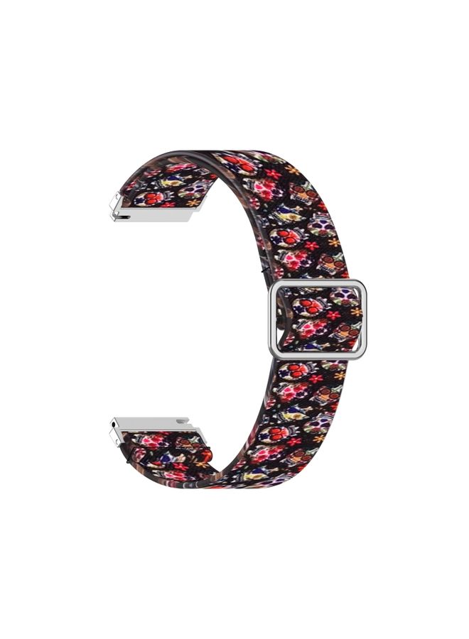 Replacement Strap 20mm For Samsung Galaxy Watch3 41mm Adjustable Elastic Printing Watch Band Color skull