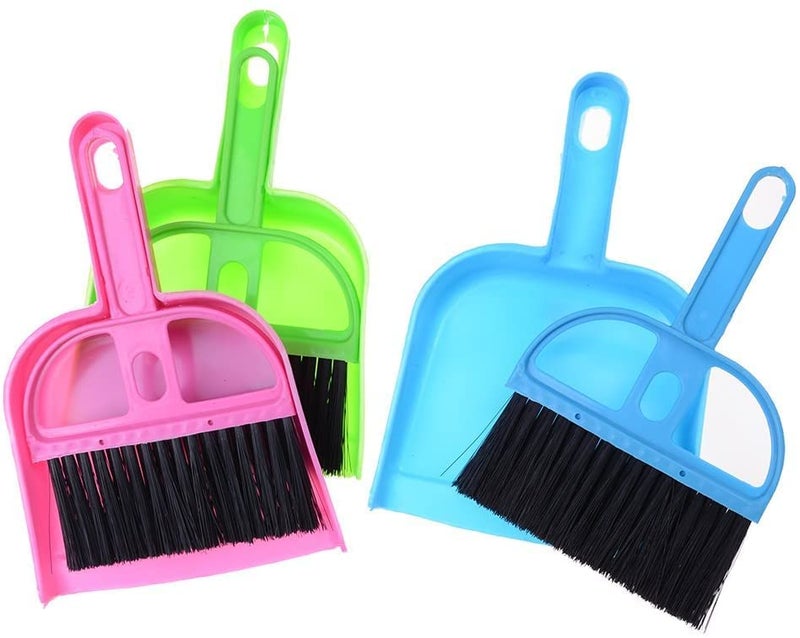 FASH Mini Cleaning Brush and Dustpan Set Desktop Sweep Broom for Computer Keyboard Desktop Car Table (Color May Vary) Set of (2) - Image 1