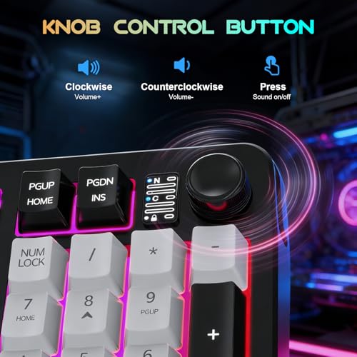 NPET Wired Keyboard and Mouse Combo, 98 Keys Mechanical Feel Quiet Membrane Keyboard with Knob, Double-Shot Keycaps, Spill-Resistant, 26-Key Rollover, RGB Backlight for PC/Mac Gamers - Image 3