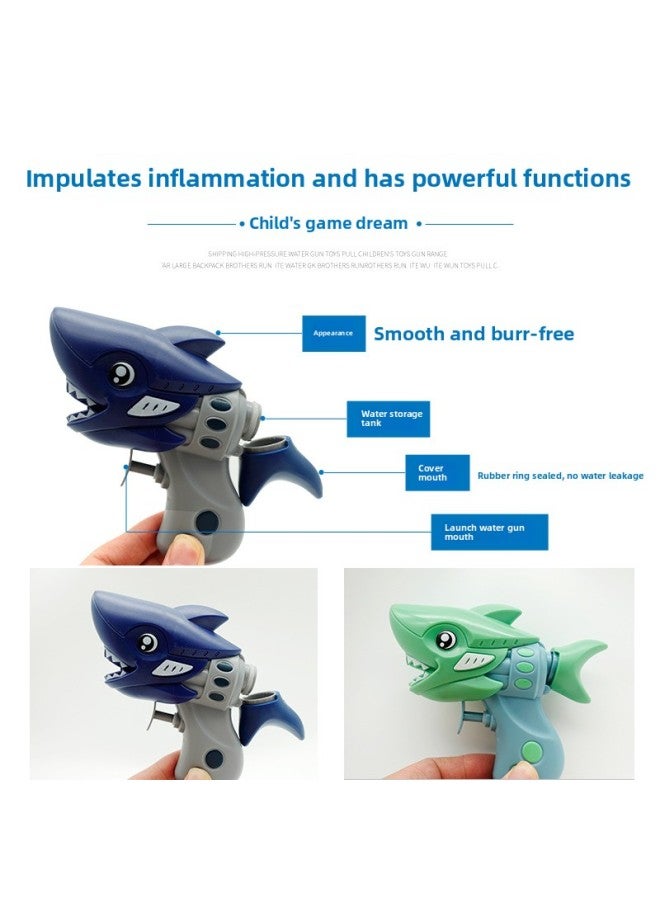 Children's Water Dinosaur Water Gun Press Shark Baby Summer Water Spray Toy Model Stall Supply-Color:Shark 【Green-opp】】  - Image 3