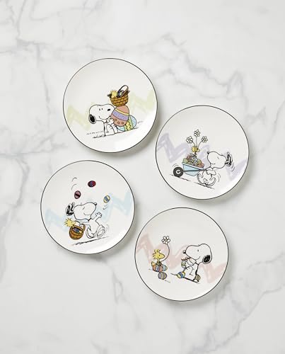 Lenox 895684 Peanuts Easter Snoopy 4-Piece Accent Plates Set, Spring Dinnerware - Image 2