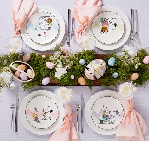 Lenox 895684 Peanuts Easter Snoopy 4-Piece Accent Plates Set, Spring Dinnerware - Image 3