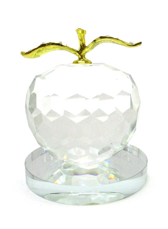 Julia Store Unique Crystal Apple Figurine Paperweight,Art Glass Apple Collectible Figurines Best for Lucky Christmas Eve Gifts/Great Wedding Decor Gifts - Image 1