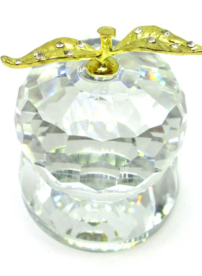 Julia Store Unique Crystal Apple Figurine Paperweight,Art Glass Apple Collectible Figurines Best for Lucky Christmas Eve Gifts/Great Wedding Decor Gifts - Image 3