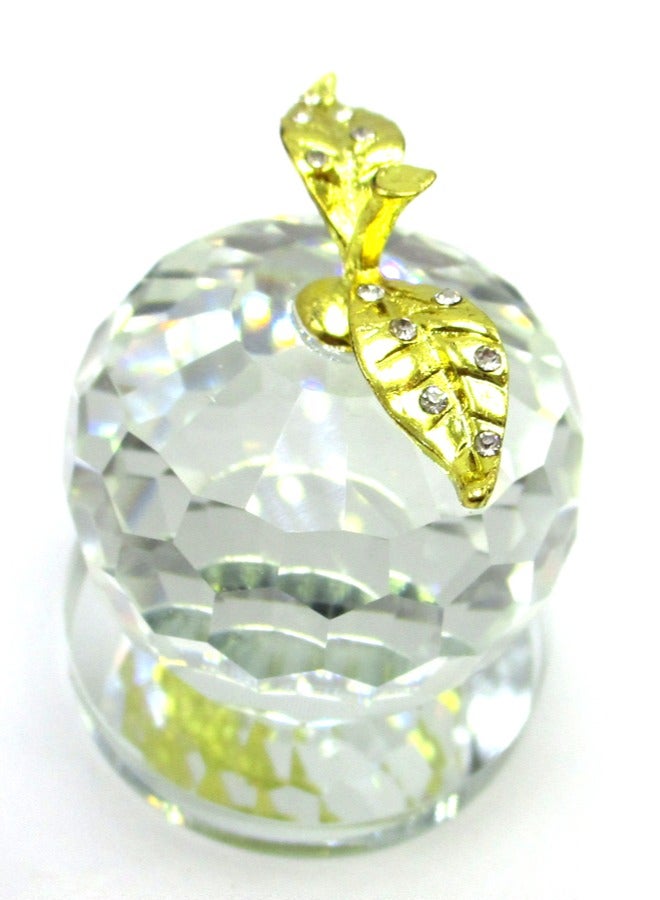 Julia Store Unique Crystal Apple Figurine Paperweight,Art Glass Apple Collectible Figurines Best for Lucky Christmas Eve Gifts/Great Wedding Decor Gifts - Image 4