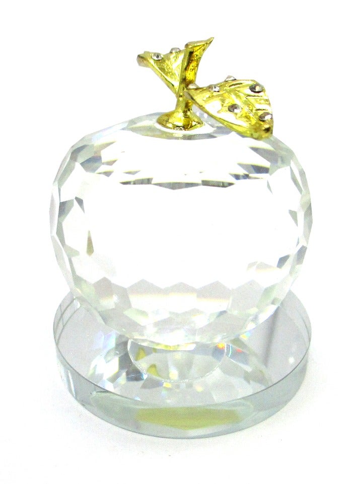 Julia Store Unique Crystal Apple Figurine Paperweight,Art Glass Apple Collectible Figurines Best for Lucky Christmas Eve Gifts/Great Wedding Decor Gifts - Image 5