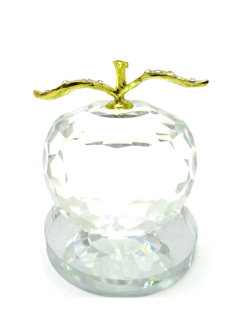 Julia Store Unique Crystal Apple Figurine Paperweight,Art Glass Apple Collectible Figurines Best for Lucky Christmas Eve Gifts/Great Wedding Decor Gifts - Image 2