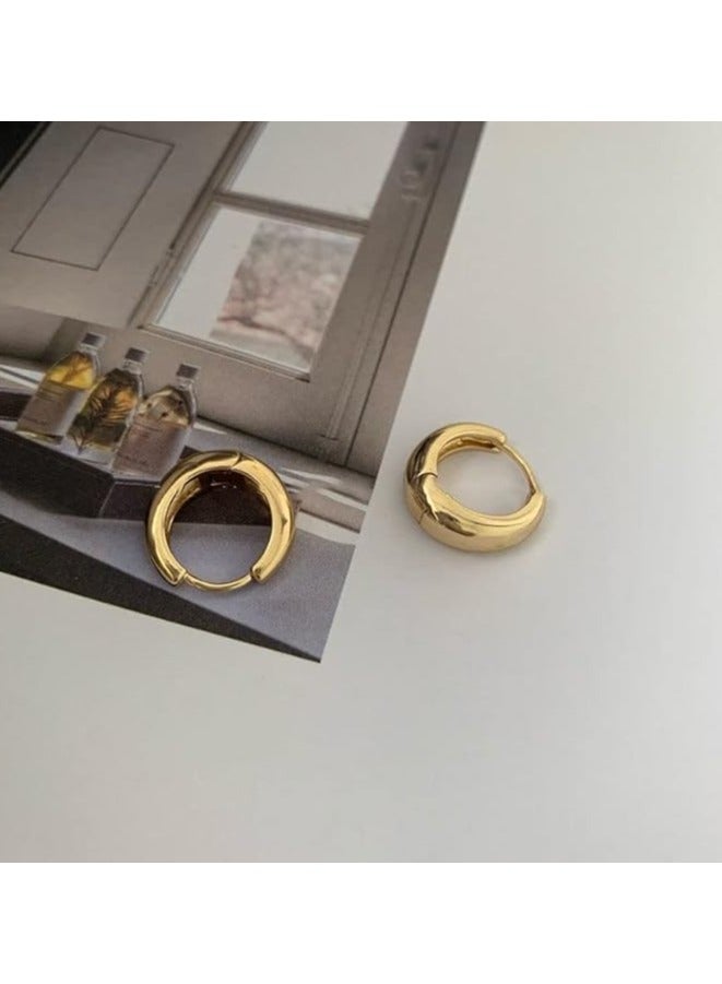 Minimalism Retro French Romantic Metal Small Circle Hoop Earrings Fashion Korean Jewelry for Woman Students Simple Earring  - Image 4
