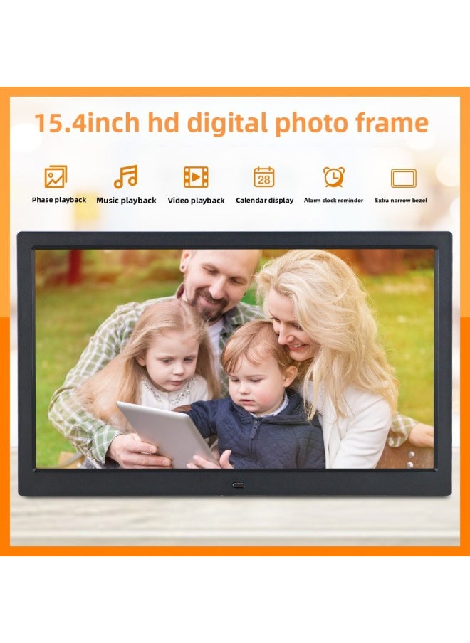 Dedicated 15.4-inch HD Digital Photo Frame Multi-function Advertising Machine Video Loop Playback Electronic Photo Album-Color:White
