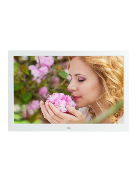 Dedicated 15.4-inch HD Digital Photo Frame Multi-function Advertising Machine Video Loop Playback Electronic Photo Album-Color:White