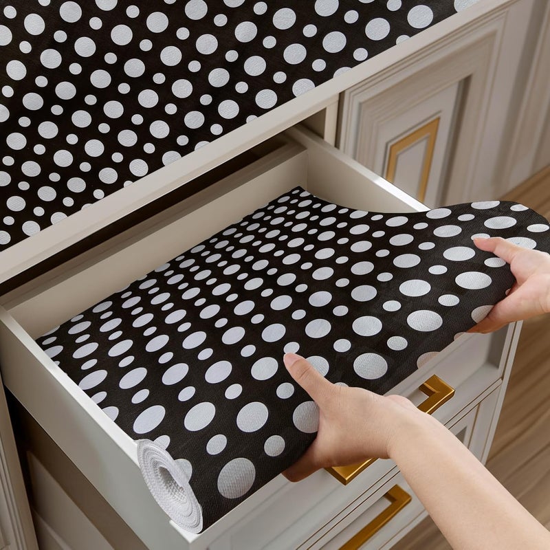 Vocal Store Anti-Slip Kitchen Cabinet Drawer Shelf Mat Liner Sheets Textured Multipurpose 5 Meter Roll, Black - CDOJ9-P19-5M - Image 1