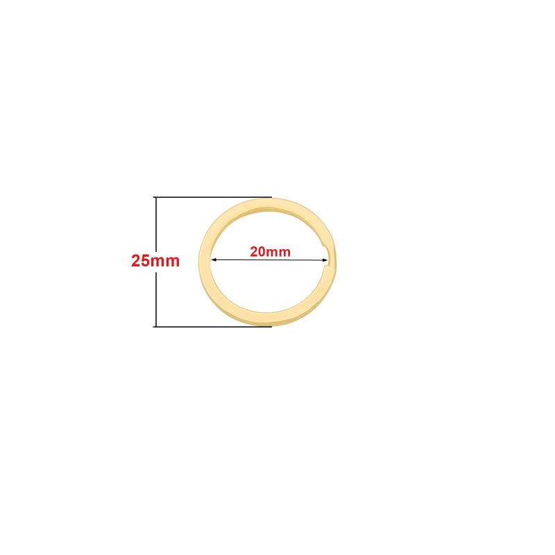 ZoloAJay 20 Pack Key Ring Keychain 1 Inch 25mm Diameter Metal Flat Split Key Chains Rings for Home Car Dog Tag Office Lanyards Keys Attachment Golden - Image 2