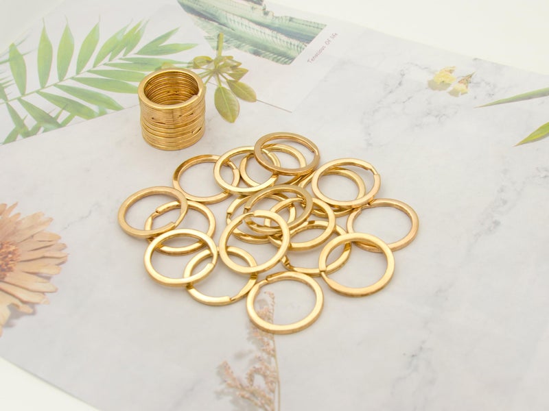 ZoloAJay 20 Pack Key Ring Keychain 1 Inch 25mm Diameter Metal Flat Split Key Chains Rings for Home Car Dog Tag Office Lanyards Keys Attachment Golden - Image 5