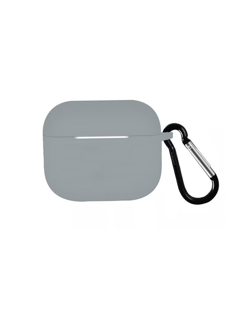 Apple Airpods Pro 3 Silicone Case | Compatible with Apple Airpods Pro 3 | Shockproof Full-Body Protective Case Cover for Apple Airpods Pro 3 with Keychain (Airpods Not Included) - Grey - Image 2